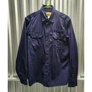 Roebuck & Co Long Sleeve Button Up Men's Flannel Shirt Blue Size M